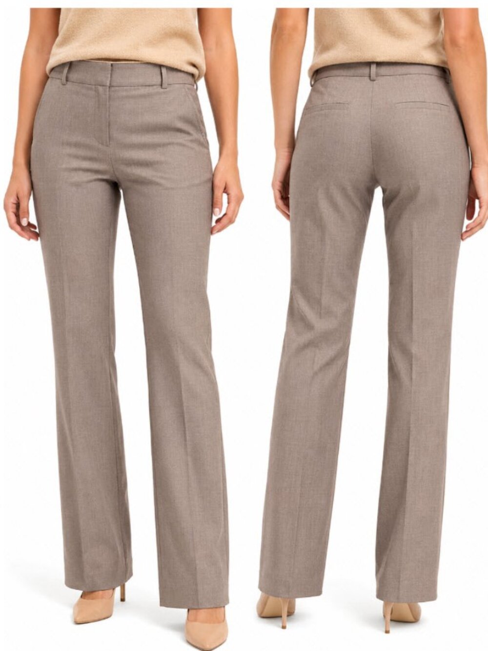 Banana Republic Martin Fit Wool Dress Pants Size 6 Beige Straight Career
